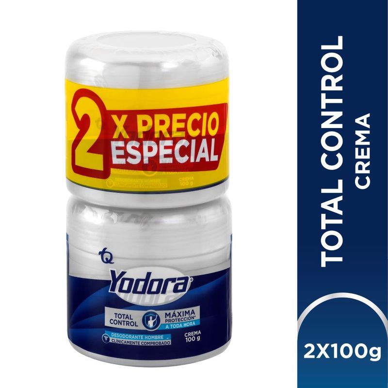 Desodorante Yodora hombre en crema total control x2und x100g c-u