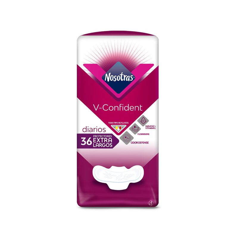 Nosotras Protectores  V confident extra largos x 36und