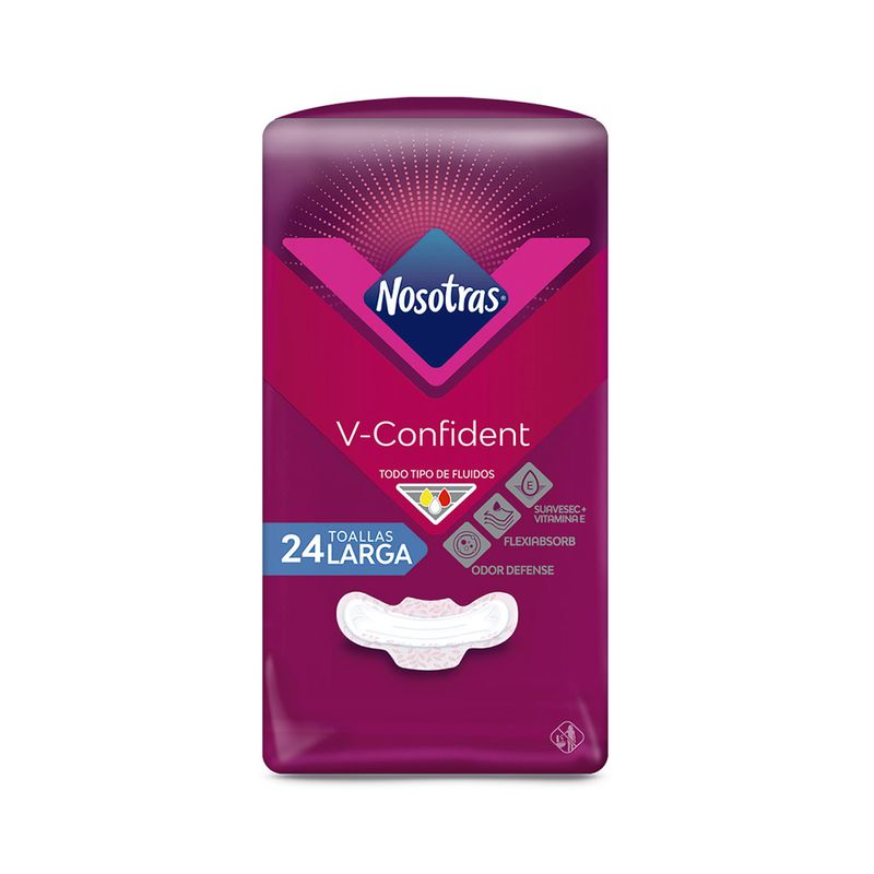Nosotras Toallas higiénicas V confident larga x 24und