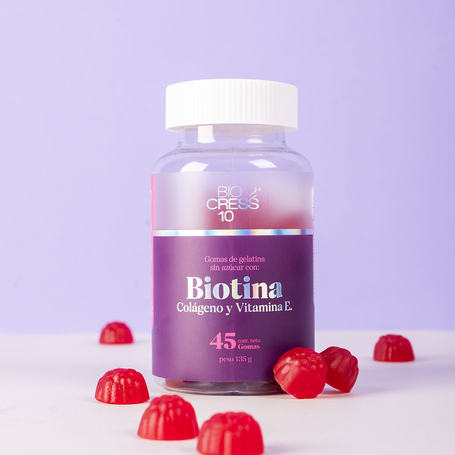 Biocress 10 Biotin Gummies with Collagen and Vitamin E