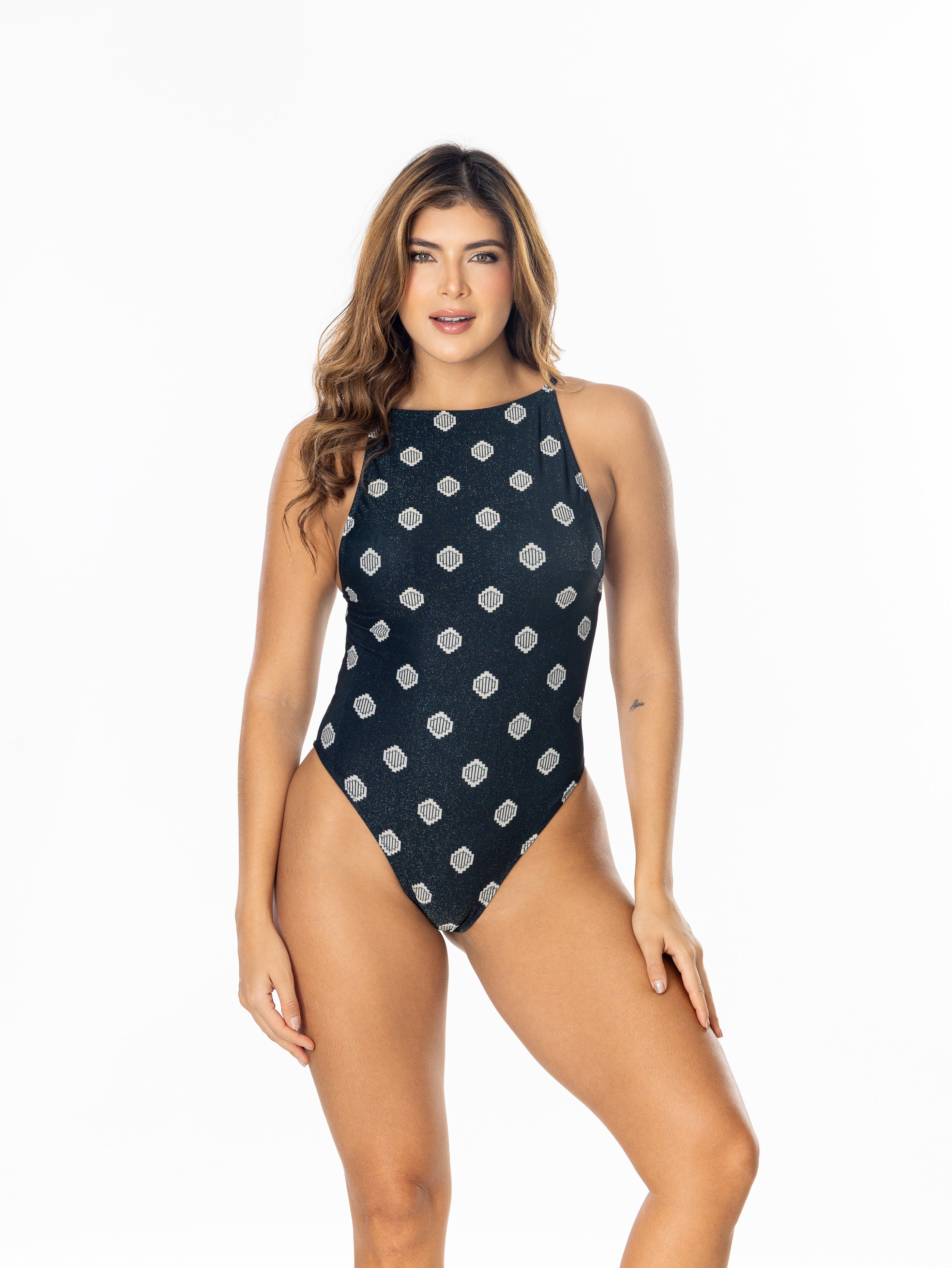 IRGUS Colombian Swimwear Traje de Baño Entero Corte Alto Texture REF. 5005 Vestidos de Baño Colombianos