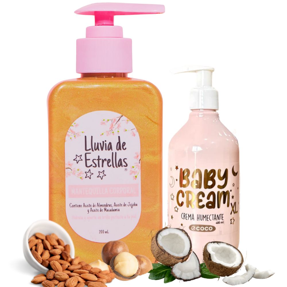 Lluvia de estrellas mantequilla corporal 200ml y Baby cream Coco Lluvia de estrellas x 400ml (2 pack)