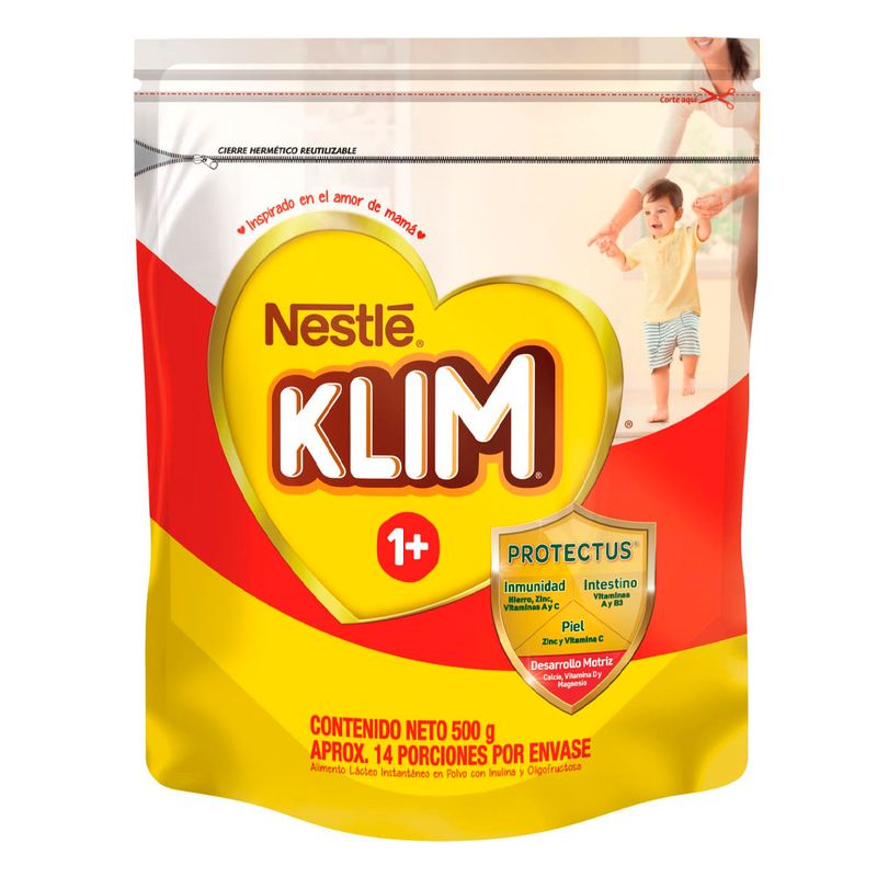 Klim en polvo 1+ DHA bolsa x500 g