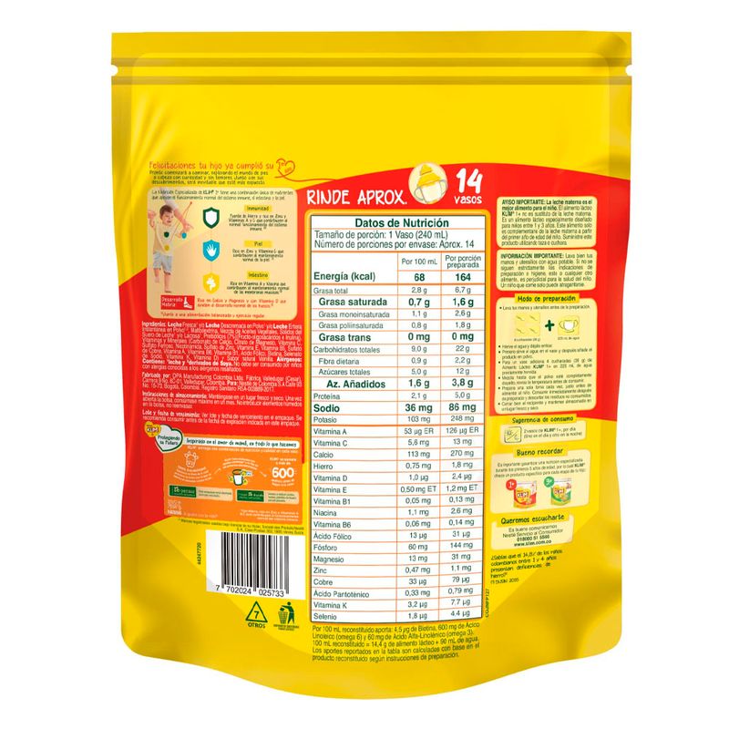 Klim powder 1+ DHA bag x500 g