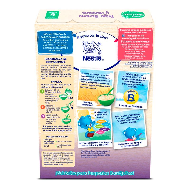 Cereal Infantil Nestum banano y manzana x200gr