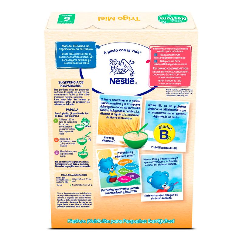 Cereal Infantil Nestum de Trigo y Miel x350gr