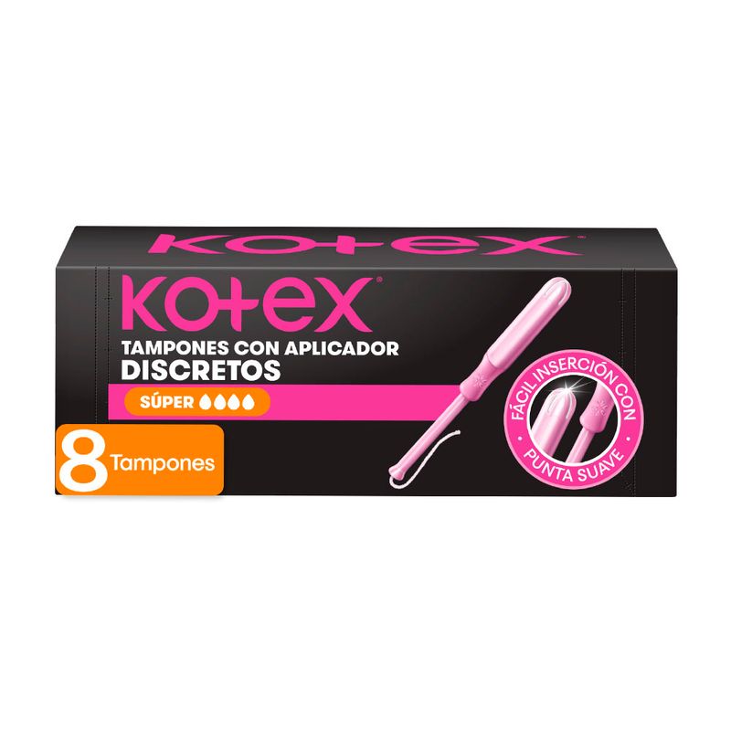 Kotex Tampones aplicador flujo muy intenso x8und