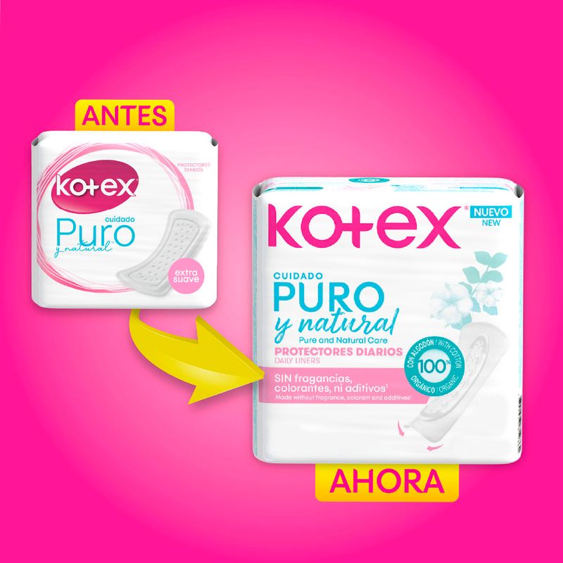 Kotex Pure and natural care panty liners (50 units) 