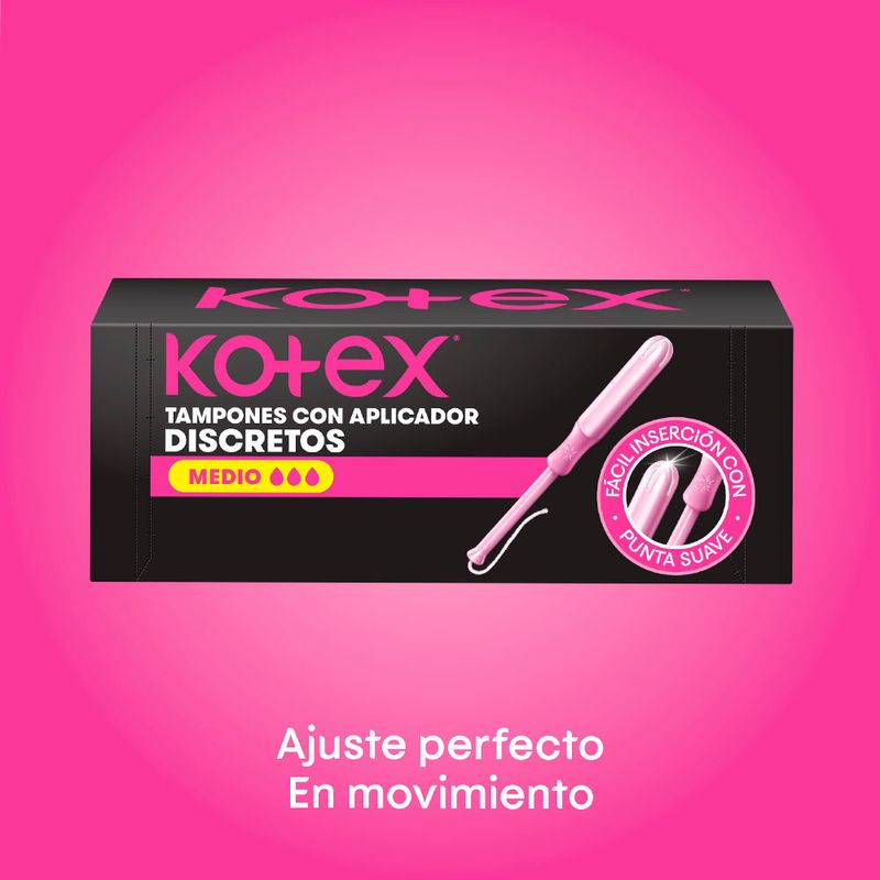 Kotex Tampones aplicador flujo medio (16 und)