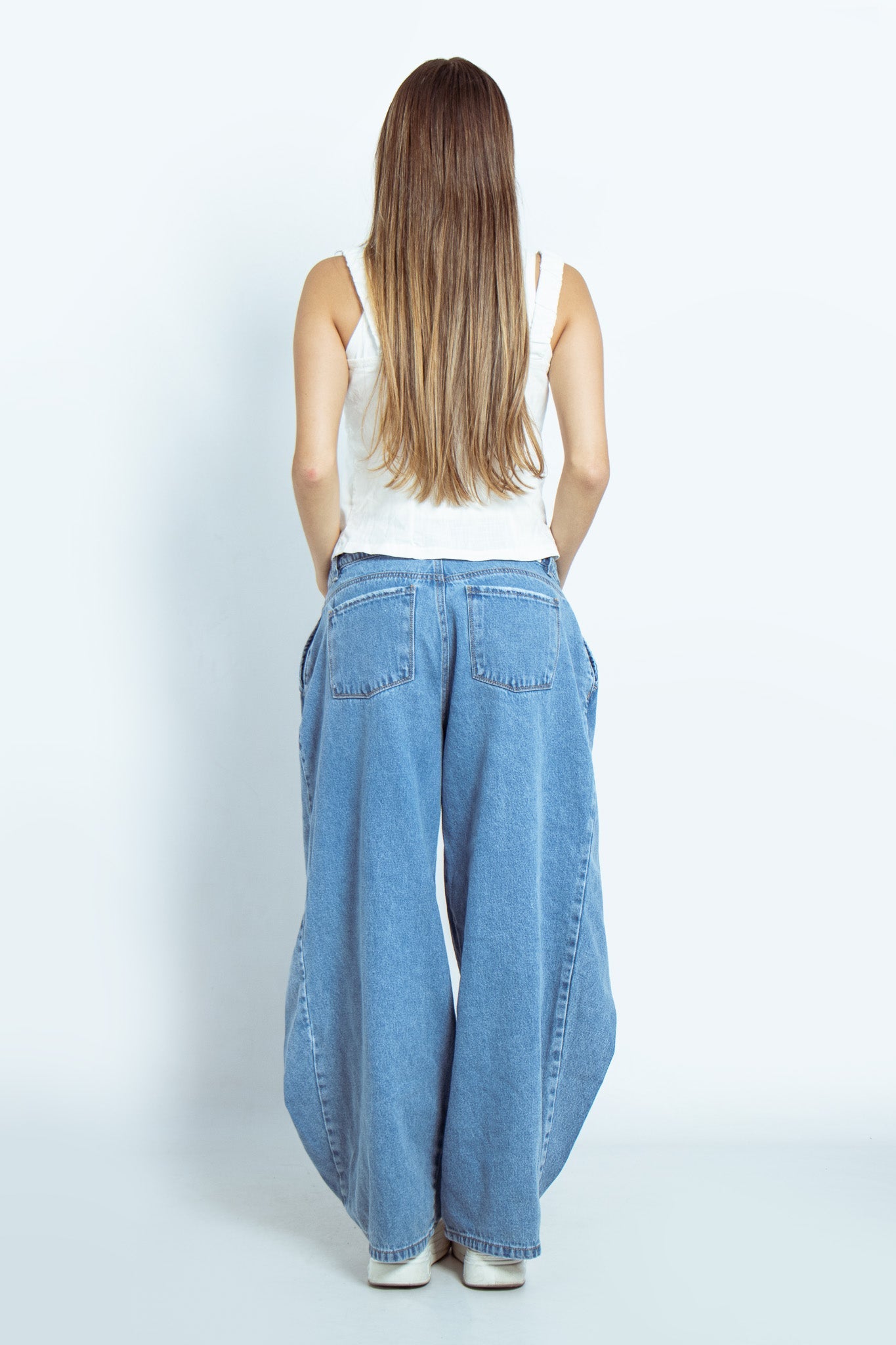 Joy Staz Colombian Jeans Pantalon Silueta Ballon con Pliegues Cruzados y Pretina Asimetrica 716013 Jeans Colombianos
