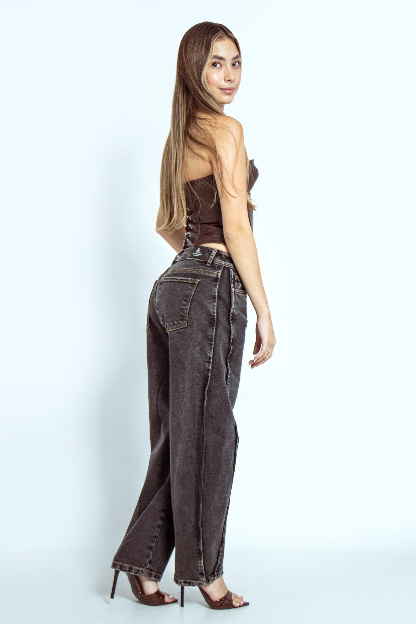 Joy Staz Colombian Jeans Pantalon Corte Barrel Tiro Alto 716016 Jeans Colombianos