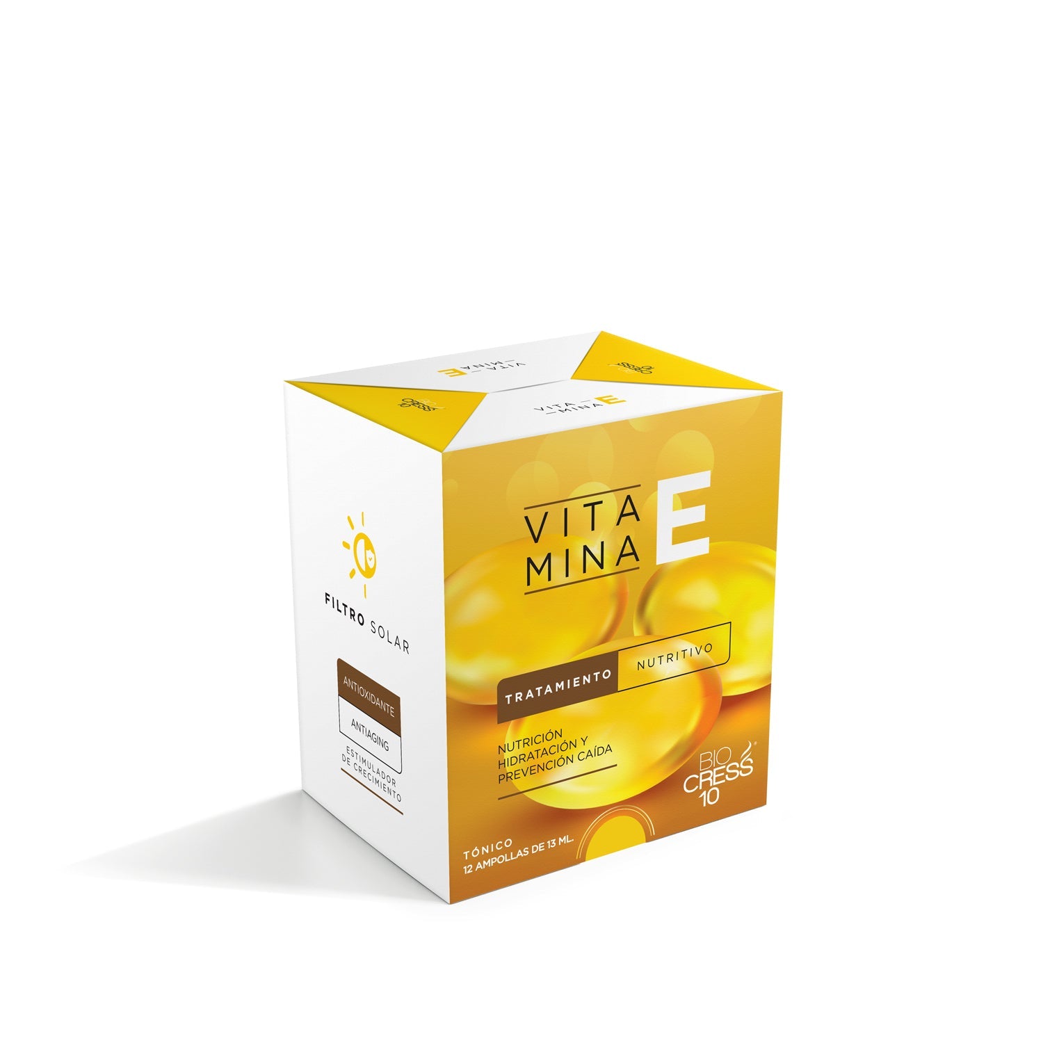 Biocress 10 VITAMIN E NUTRITION TREATMENT BOX x 12 AMPOULES 13ml each