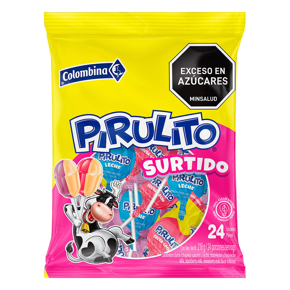 PIRULITO Chupeta sabores surtidos x 24un - 216g
