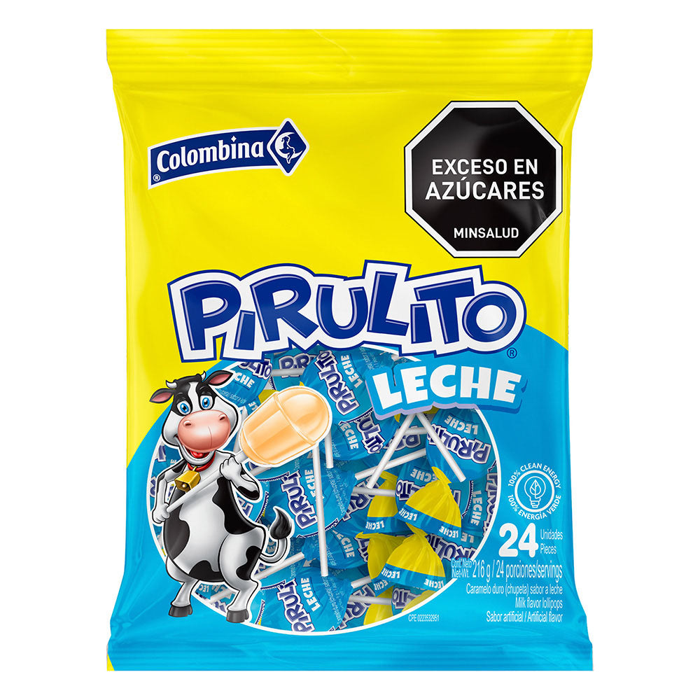PIRULITO Chupeta sabor leche x 24unid - 216g