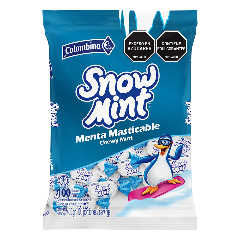SNOW MINT Caramelo blando sabor menta Colombina x 100un - 400g