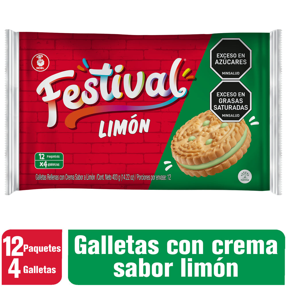 GALLETA FESTIVAL LIMON 12 UNIDADES  403G