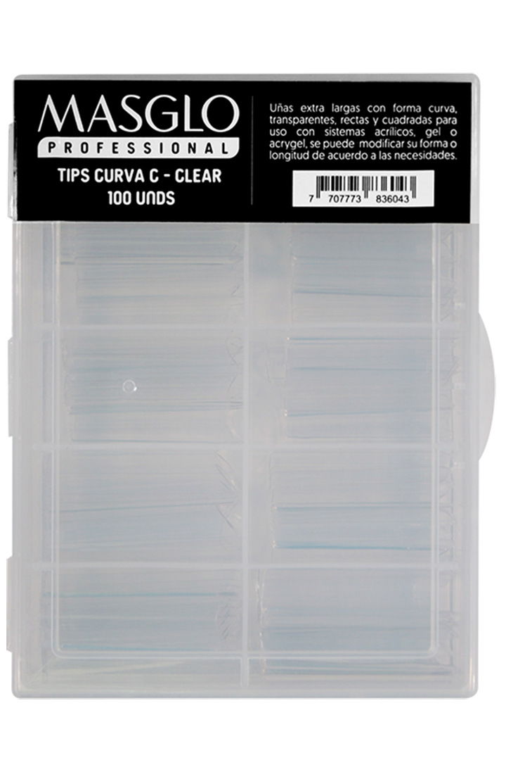 TIPS CURVA C - CLEAR BOX X 100 UNITS MASGLO