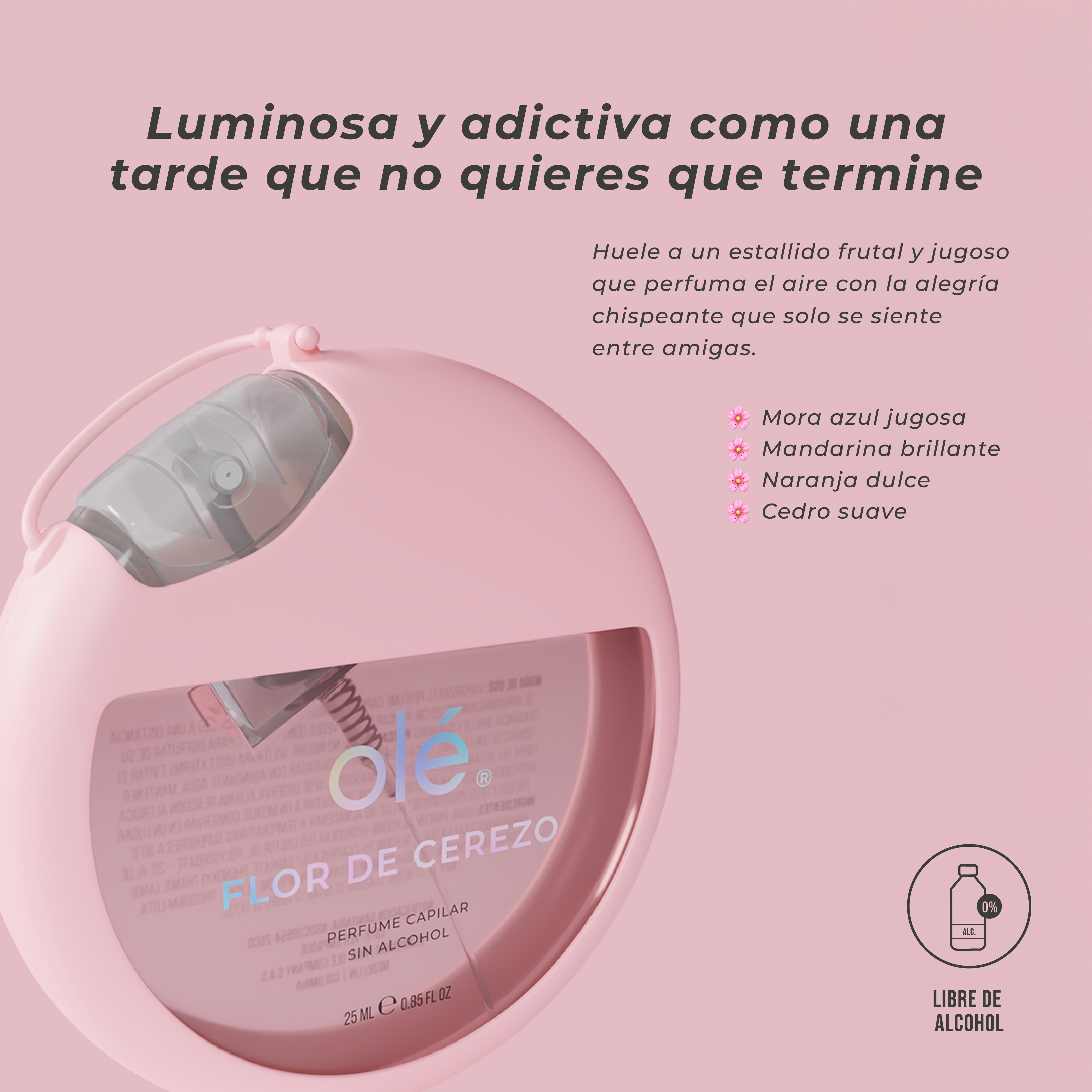 Ole Capilar Perfume capilar sin alcohol - fragancia flor de cerezo 25ml