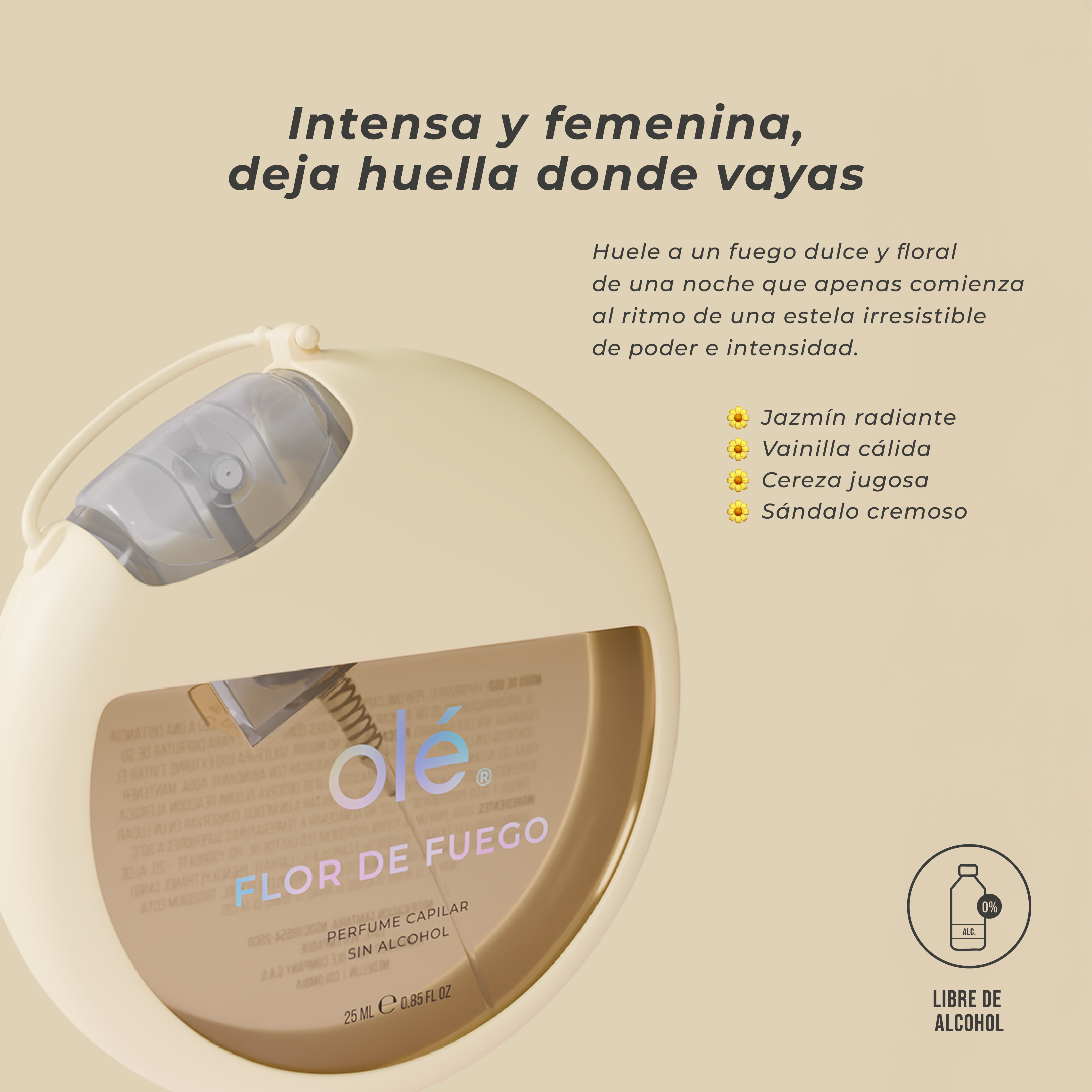 Ole Capilar Perfume capilar sin alcohol - fragancia flor de fuego 25ml