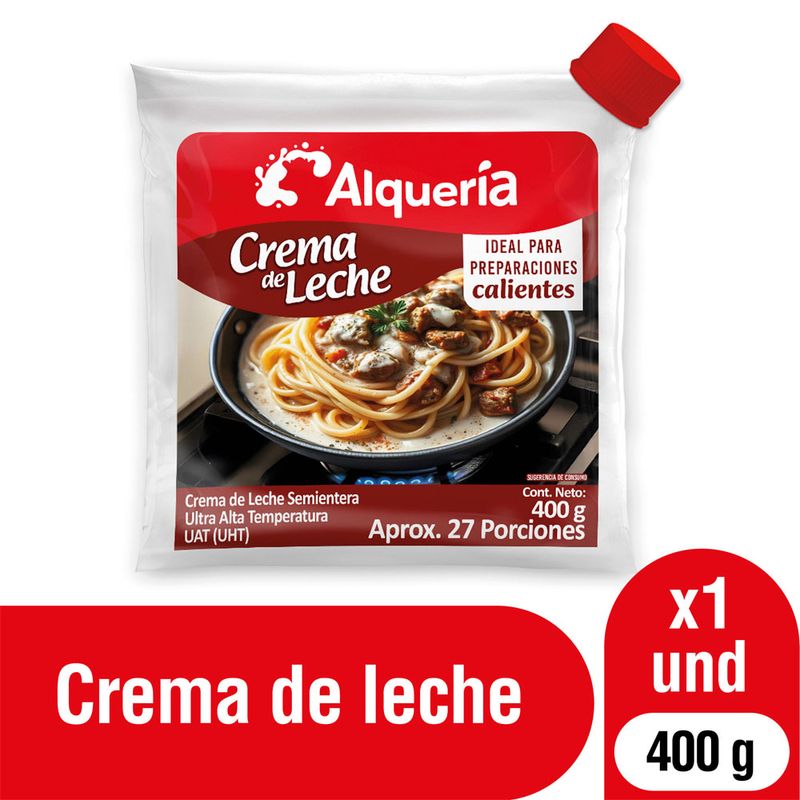 Alqueria Crema de leche ideal para preparaciones calientes x 400g