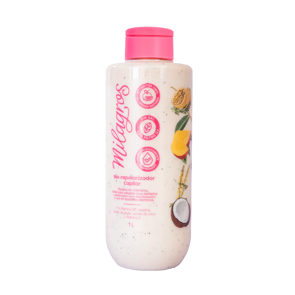 Milagros Tratamiento Biorepolarizador ideal para cabellos muy danados y estancados 1 Litro