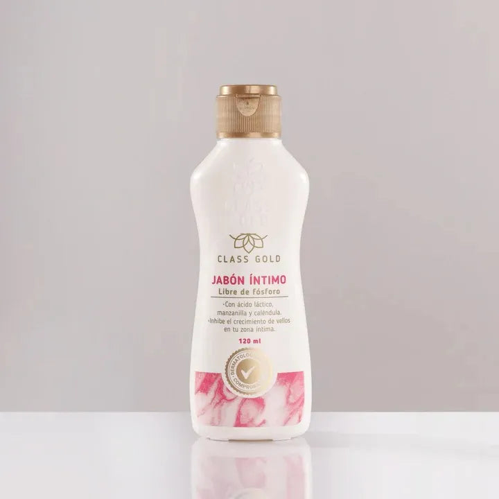 Class gold jabon intimo x 120ml, Class gold crema dermoaclarante 60mL, Class gold desodorante intimo amarillo x 120. (3 pack)