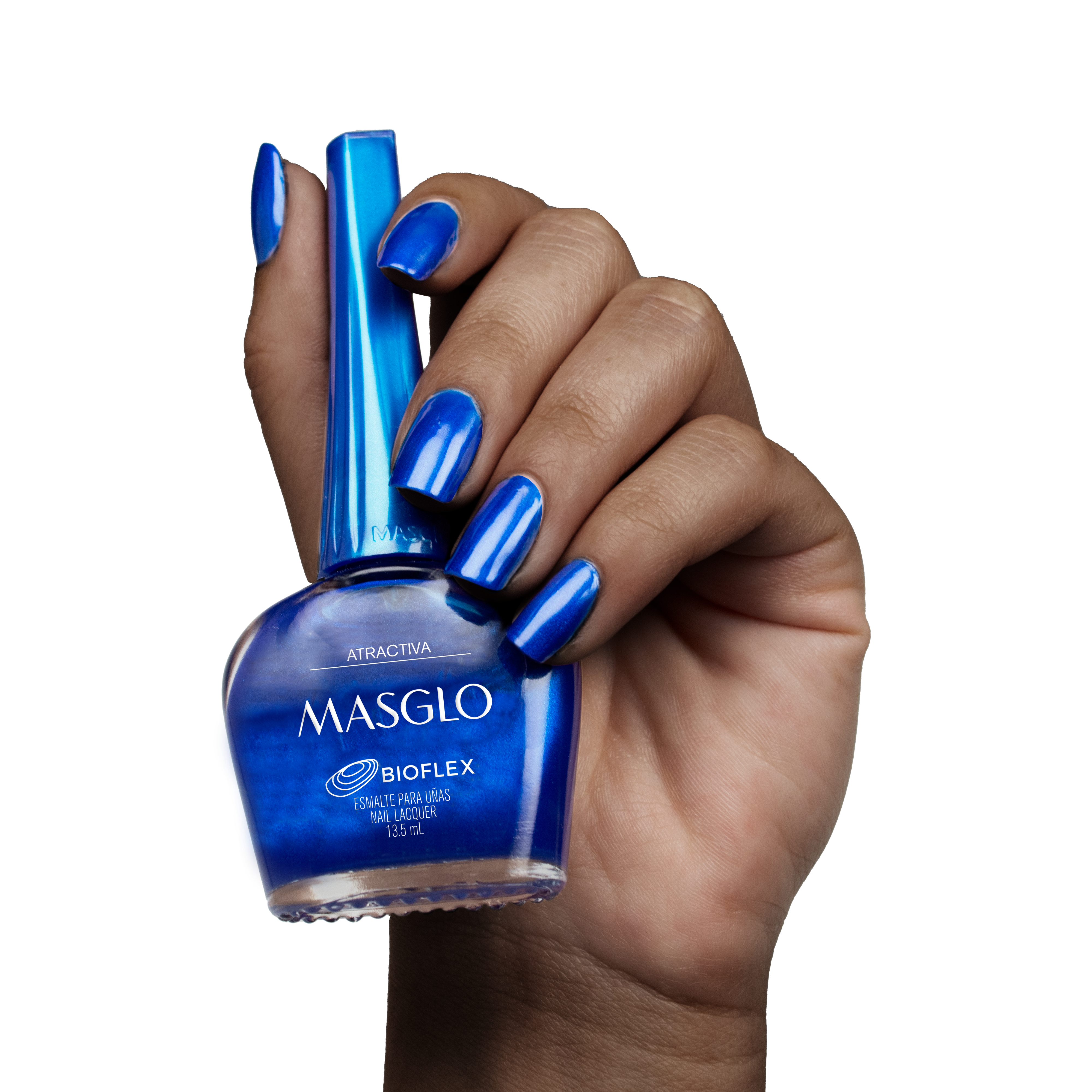 ATRACTIVA - ESMALTE TRADICIONAL PERLADO MASGLO 13,5 ML - GAMA AZUL