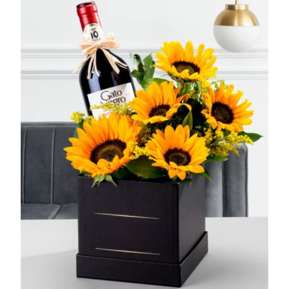 Caja Girasoles y Vino