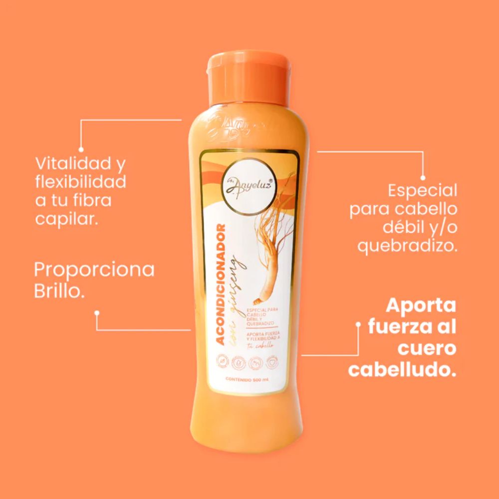 Anyeluz Shampoo con Ginseng Y Anyeluz Acondicionador con Ginseng (2 Pack)