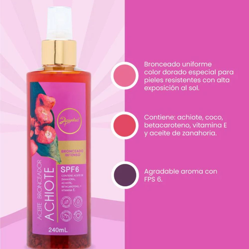 Anyeluz Aceite Bronceador de Achiote 240mL