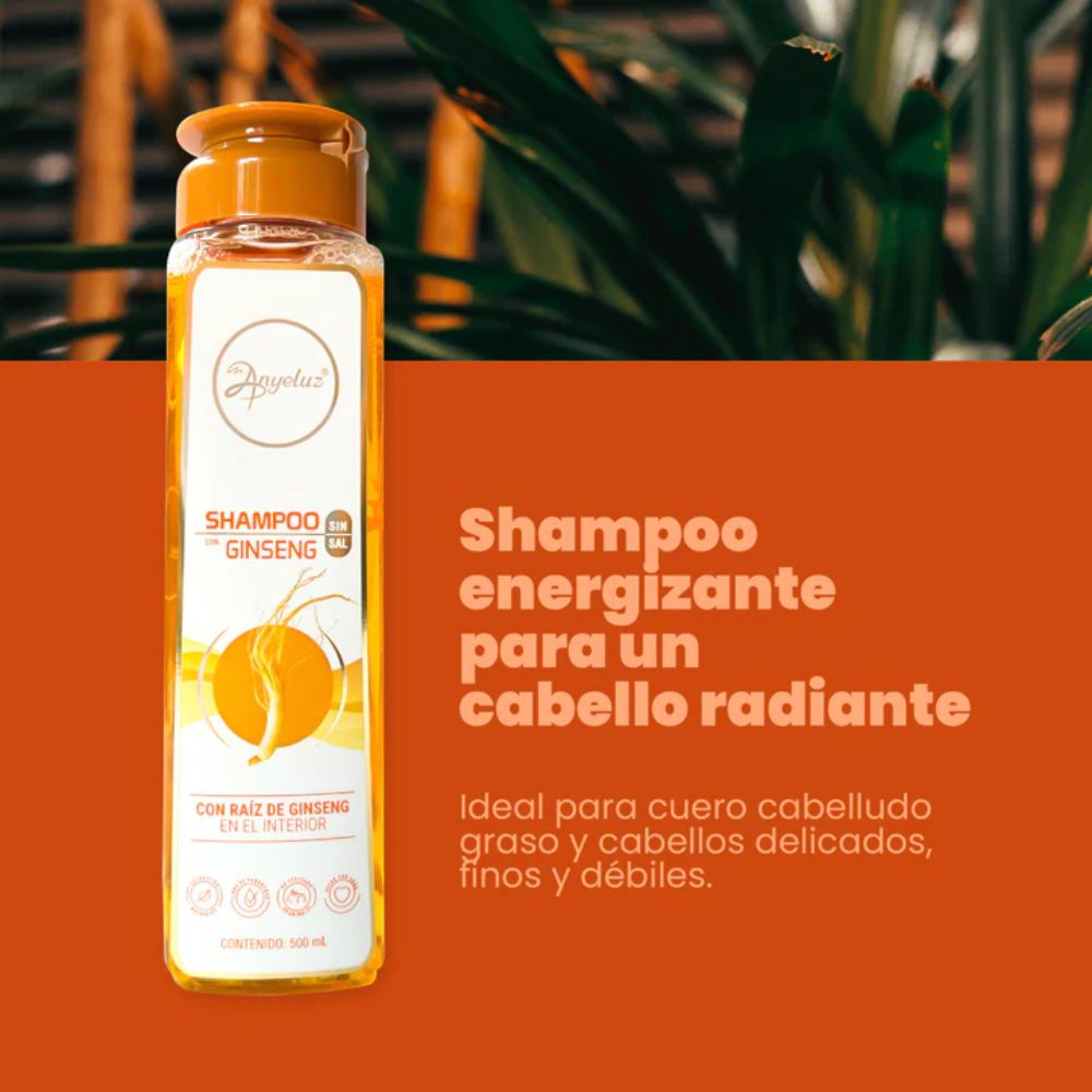 Anyeluz Shampoo con Ginseng Y Anyeluz Acondicionador con Ginseng (2 Pack)