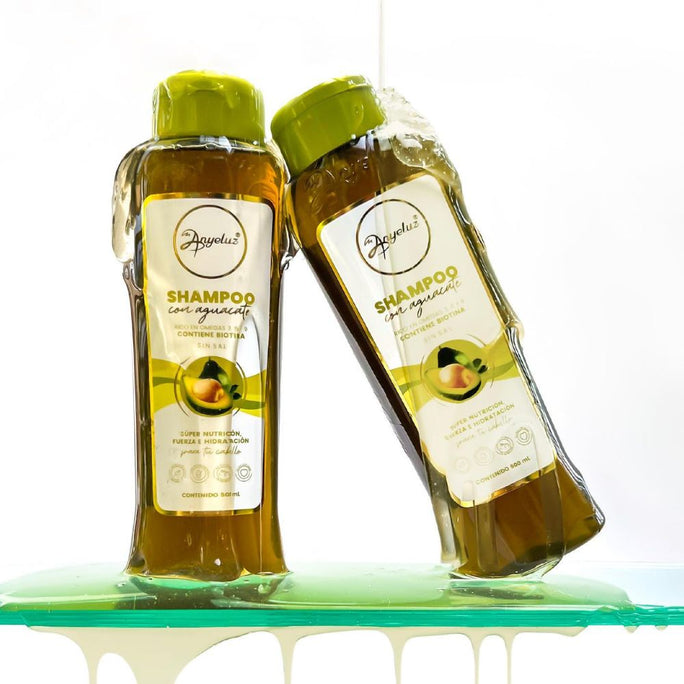 RUUFE Avocado Shampoo 15.2 shampoo de aguacate anyeluz Omegas 3, 6 and 9, contains biotin and has no salt Ideal to give super nutrition, strength and hydration to your hair Shampoo anyeluz