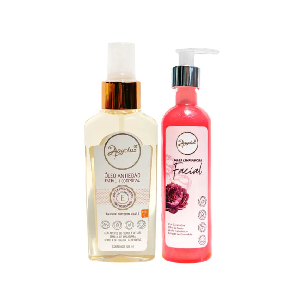 Anyeluz Anti-Aging Facial Body Oil and Anyeluz Facial Cleansing Jelly (Pack 2) 