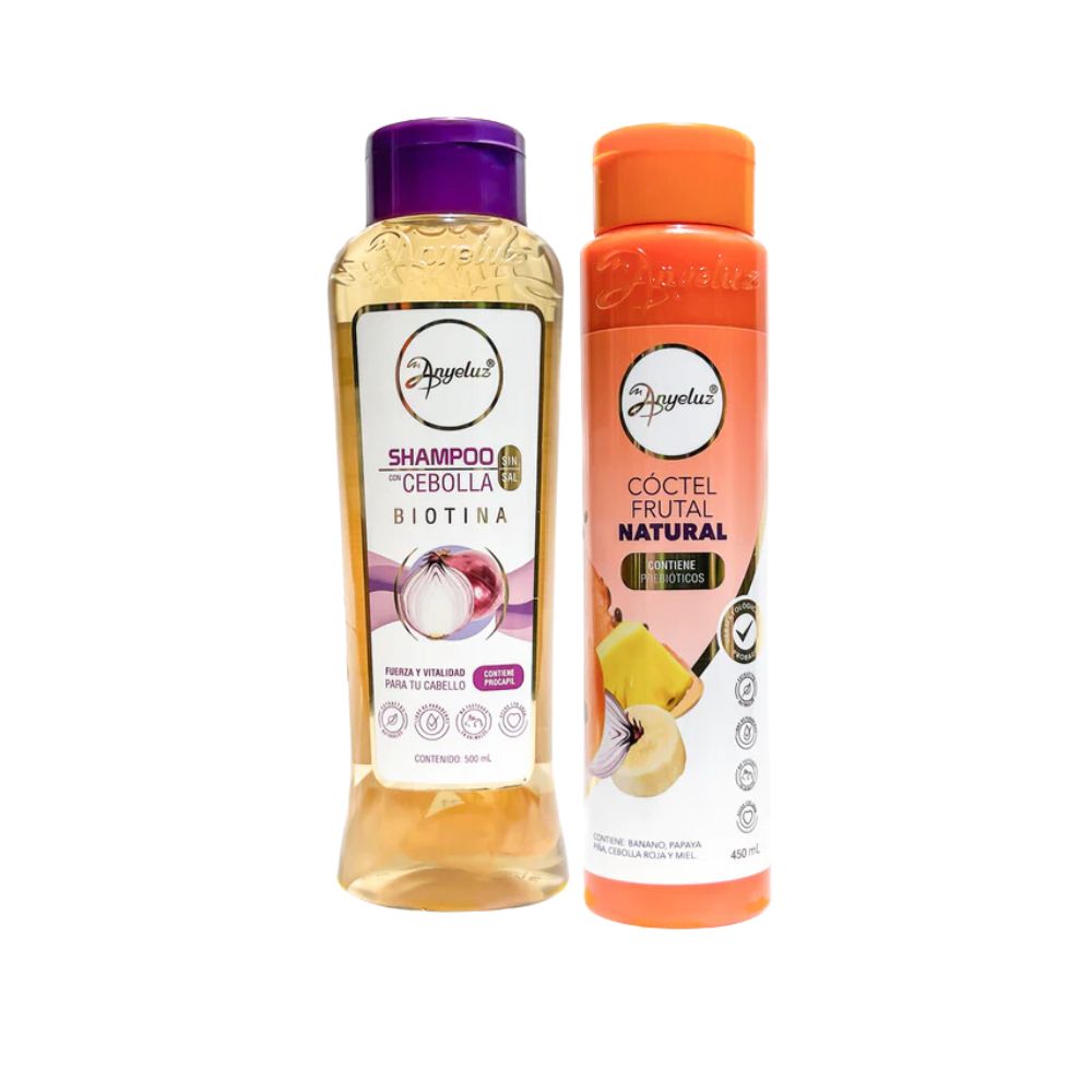 Anyeluz Shampoo de Cebolla y Anyeluz Coctel de frutas (2 pack)