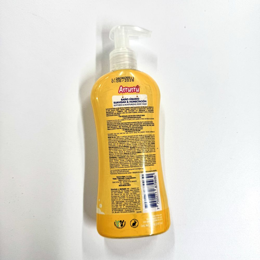 Arrurru Baño Liquido Suavidad Y Humectacion Syndet Frasco x 220ml
