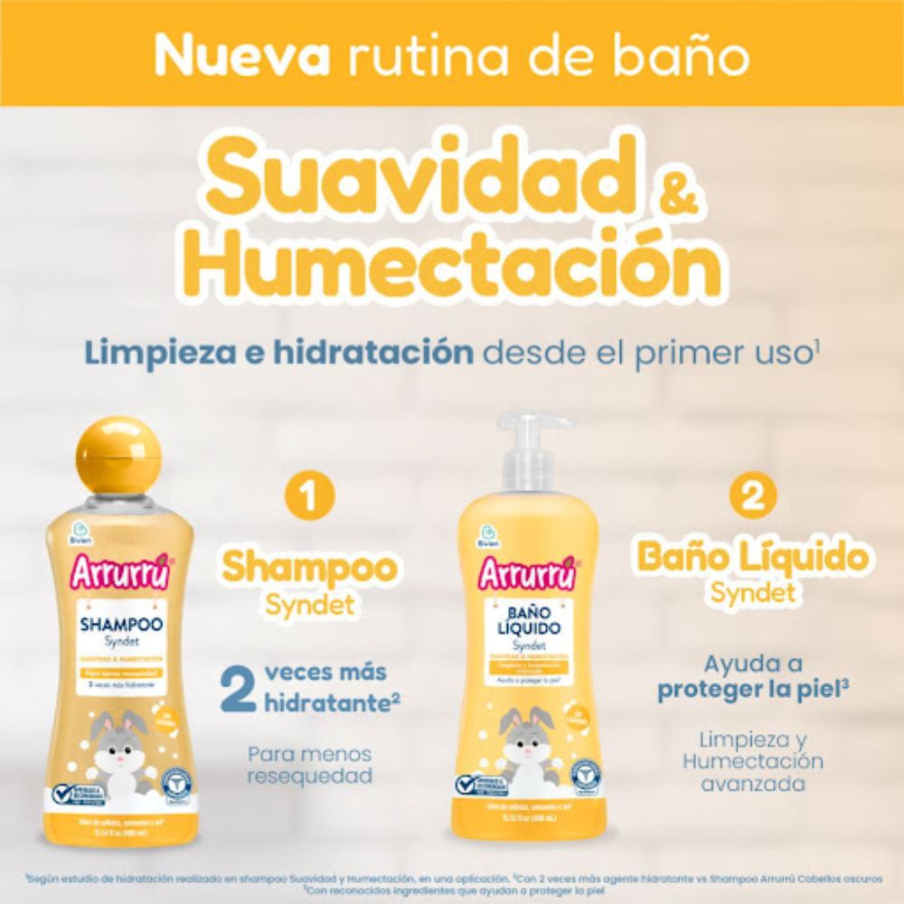 Arrurru Baño Liquido Suavidad Y Humectacion Syndet Frasco x 400ml