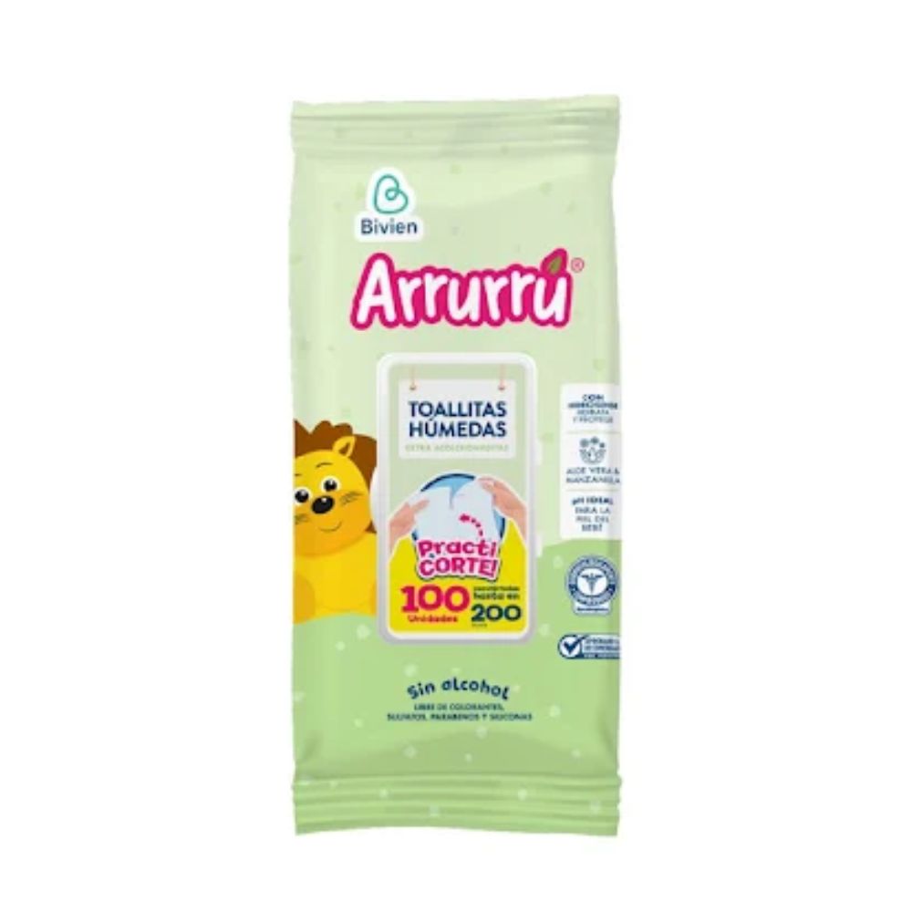 Arruru Toallitas Humedas Aloe Vera y Manzanilla x 100 Und