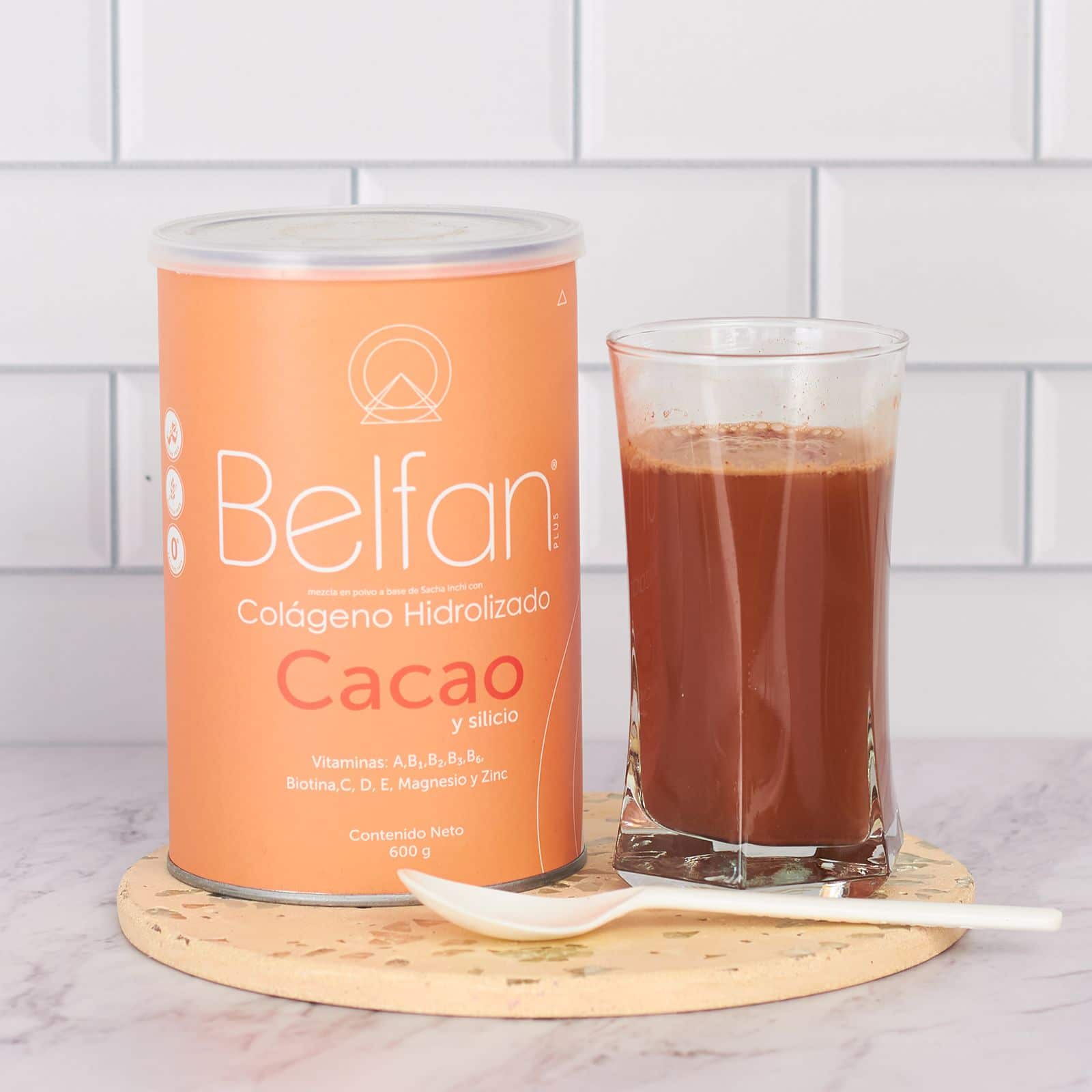 Belfan Colageno Hidrolizado Cacao y Silicio x 600g