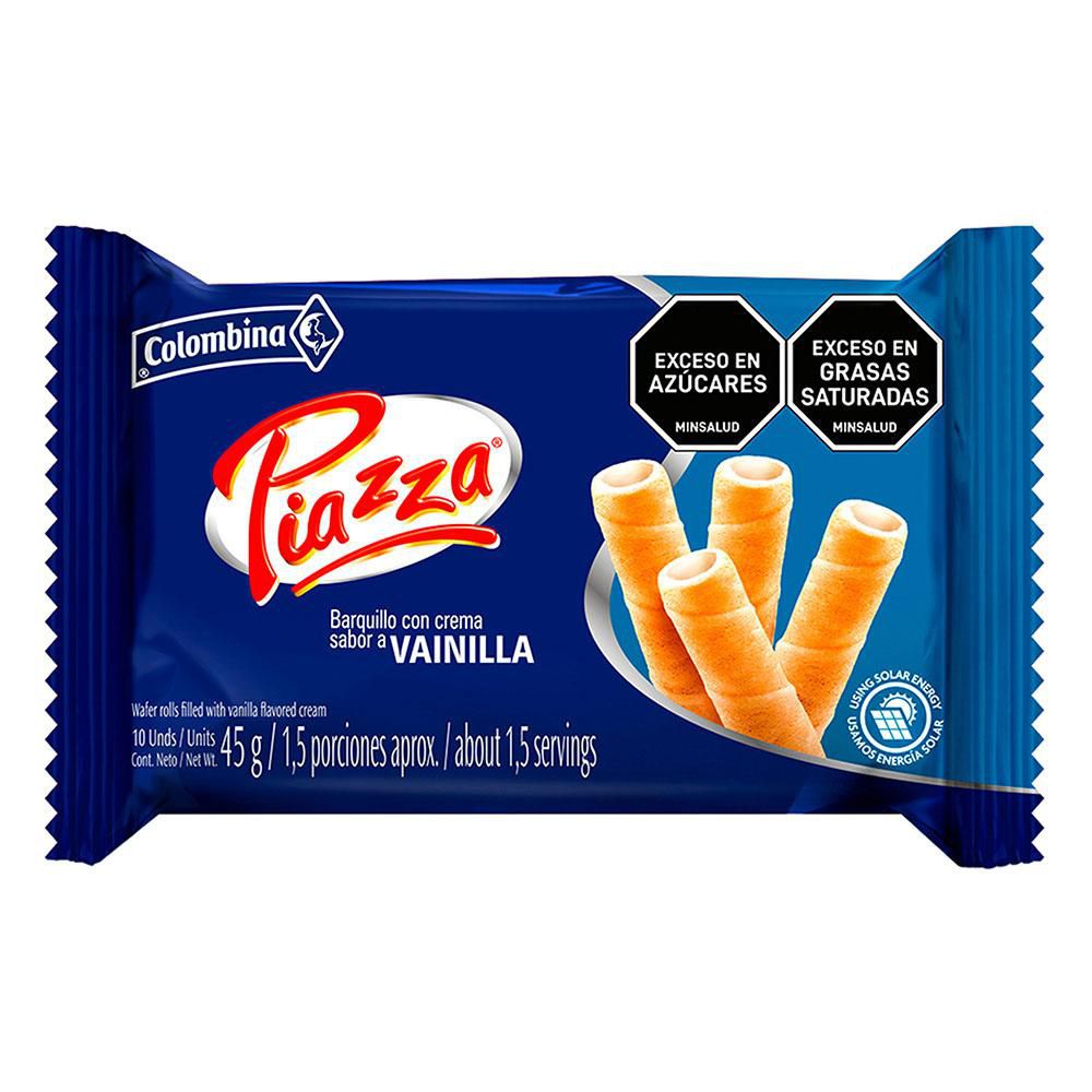 PIAZZA Barquillo con crema de Vainilla x 10unid (45 gr)