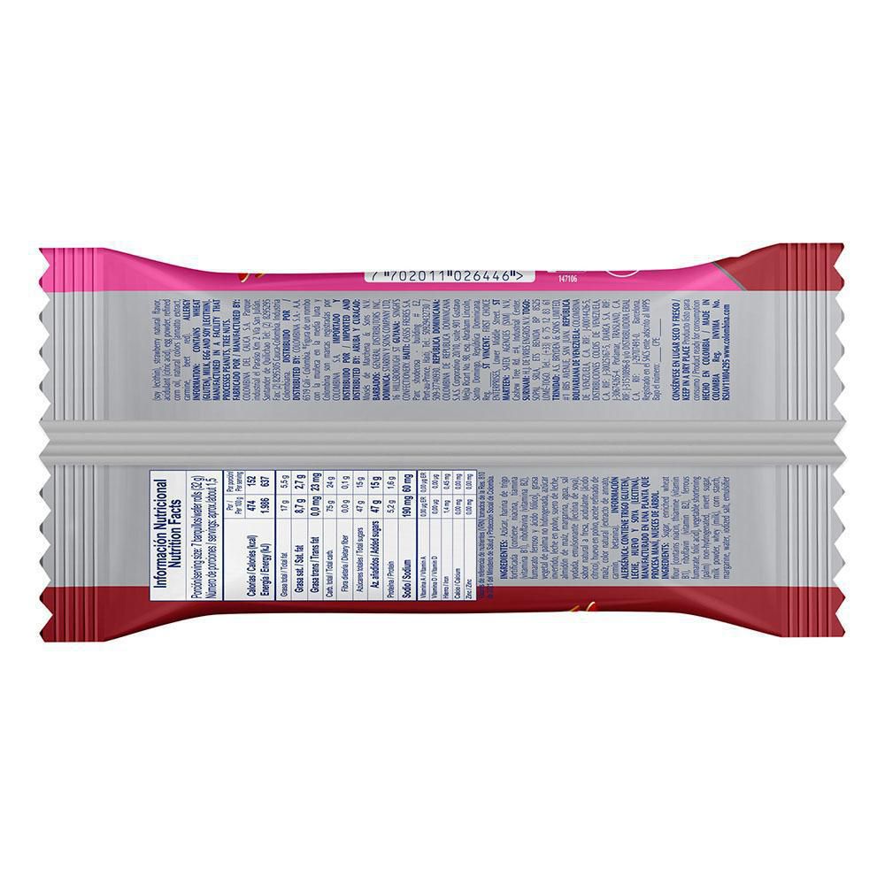 PIAZZA Barquillo con crema de Fresa x 10unid (45 gr)