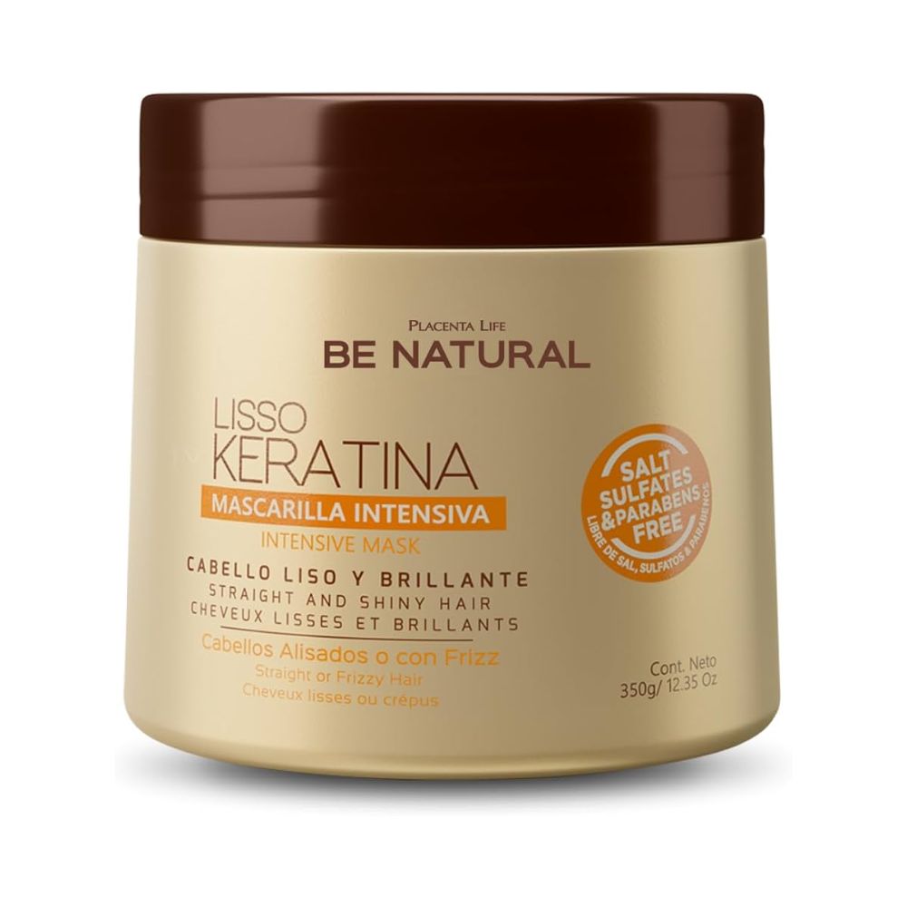 Be Natural lisso keratina (3 Pack) Lisso keratina termoprotector alisante, Be Natural Shampoo Lisso Keratina y Mascarilla Lisso Keratina