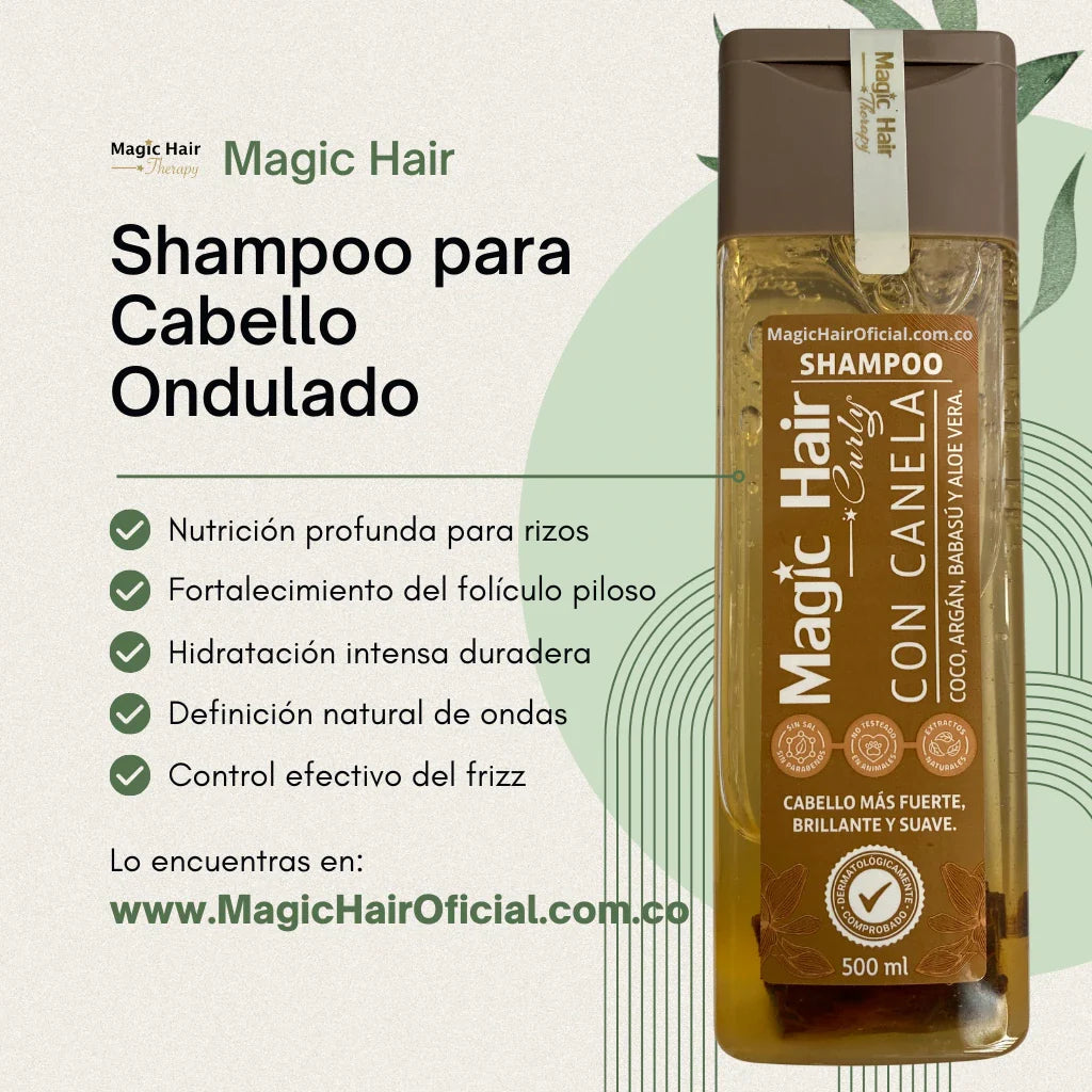Magic Hair Shampoo con Canela para Cabello Ondulado 500ml