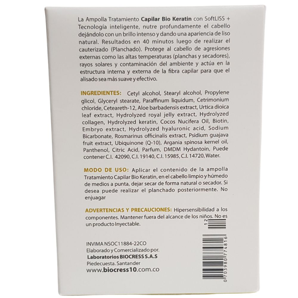 Biocress 10 Biokeratin Ampoules (12 Pack). 