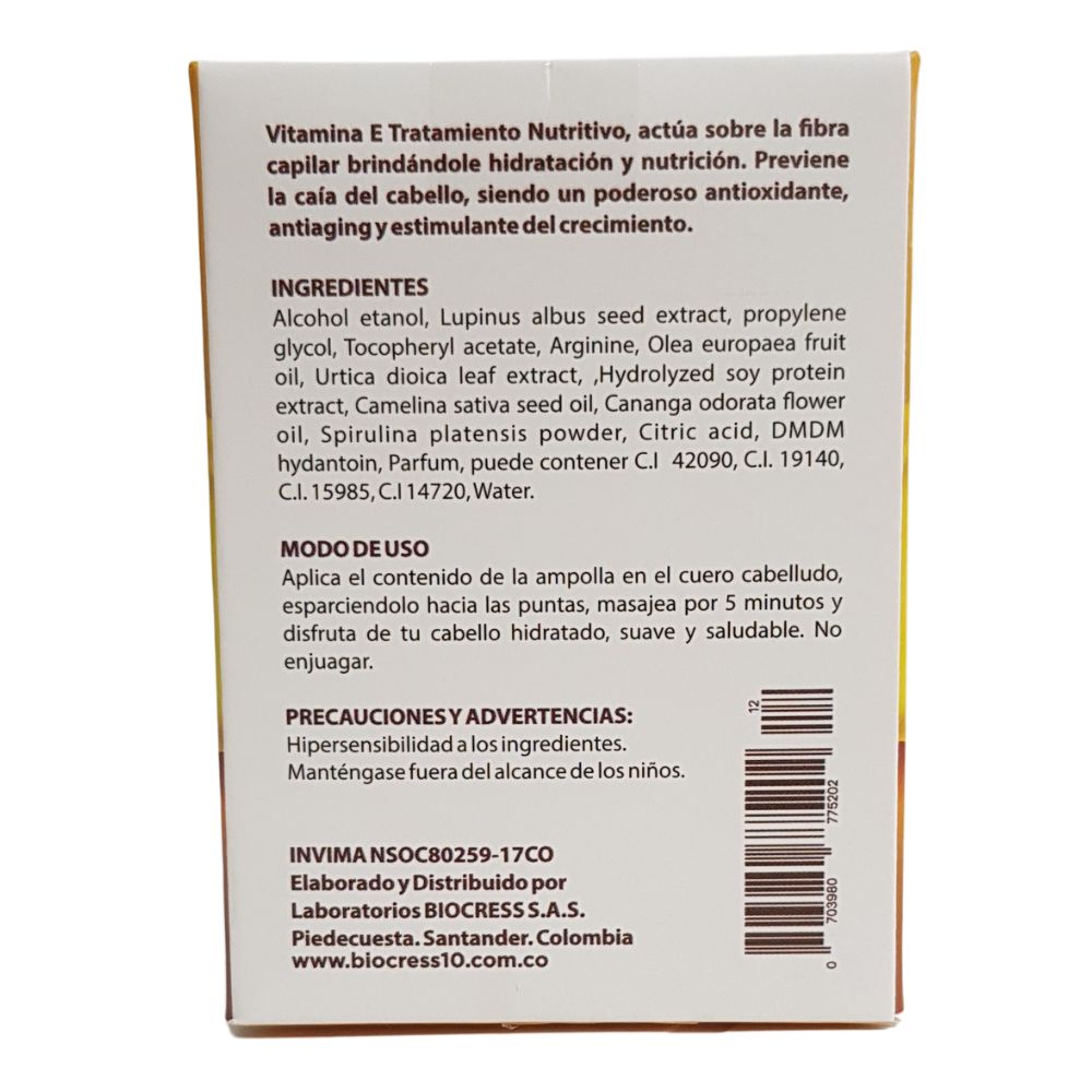 Biocress 10 Ampollas de Vitamina E (12 Pack)