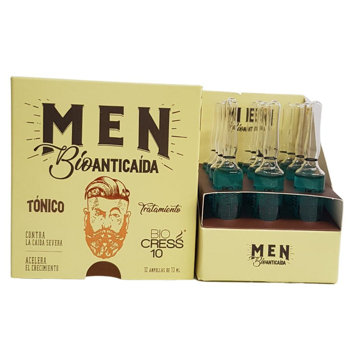 Ampoules to strengthens the hair follicle and restores the structure of damaged hair (12 Pack) biocress 10 ampolletas tonico bioanticaida men