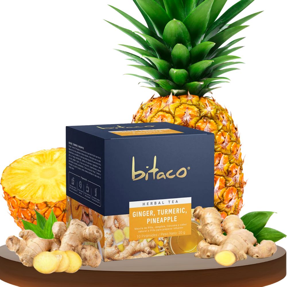 Bitaco Tea Ginger, Turmeric, Pineapple Caja x10 - 20g
