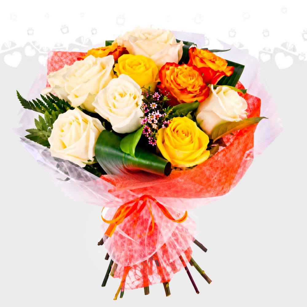Bouquet Con Rosas De Varios Colores