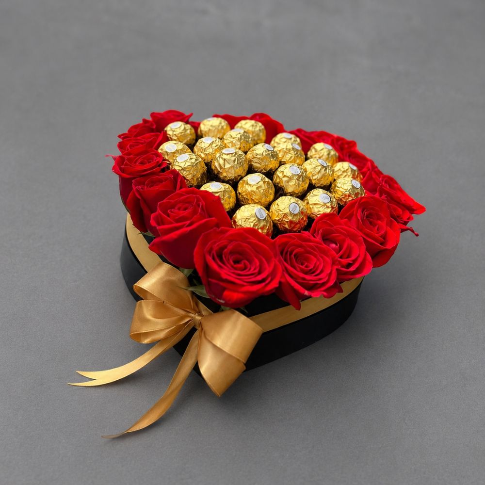 BRABUSS - CAJA DE LUJO EN ROSAS Y CHOCOLATES