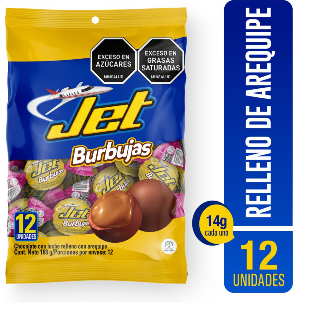 Jet Chocolate Bubbles 12 Units 168gr Snack 