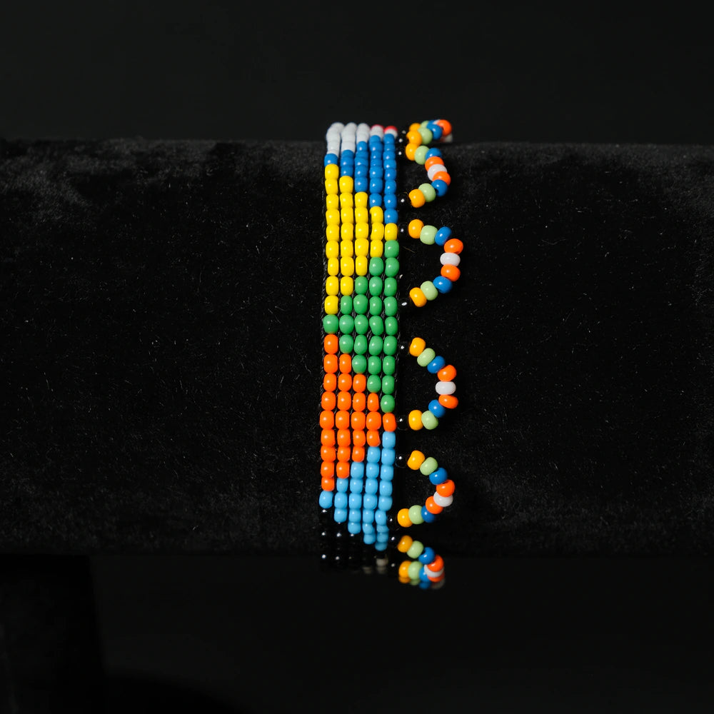 Pulsera Artesanal Multicolor en Mostacilla Diseño Vibrante C7-02